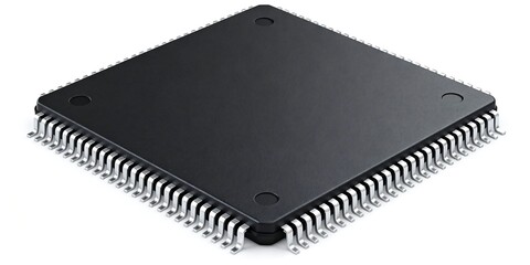 Square IC Chip with Pins &ndash; Electronics Hardware