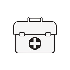 Obraz premium First Aid Kit Outline Icon Medical Emergency Symbol.