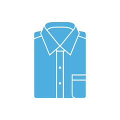 Folded Blue Dress Shirt with Pocket and White Trim.