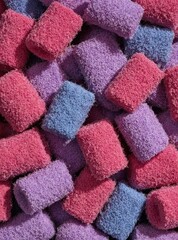 Colorful Soft Sponge Cubes in Pink, Purple & Blue &ndash; Playful Texture for Kids, Craft & Design Projects