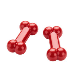 red dumbbells isolated on white