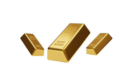 gold bars on white background