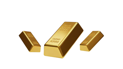 gold bars on white background