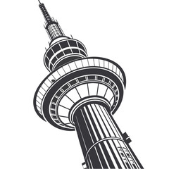 Low angle view of Sky Tower Auckland New Zealand