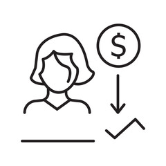 Woman And Money Growth. Saving Result