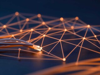 High speed fiber optic technology network for digital data connection and global internet communication