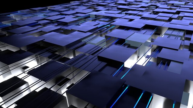 抽象的な量子コンピュータのイラスト:Abstract quantum computer