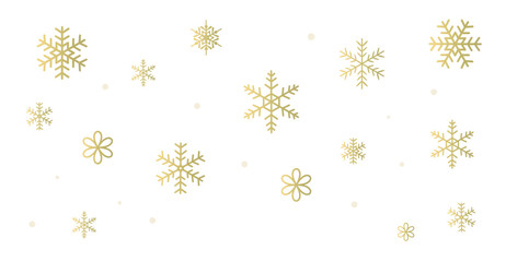 ゴールドの雪の結晶の壁紙　パターン　背景イラスト　ベクター素材