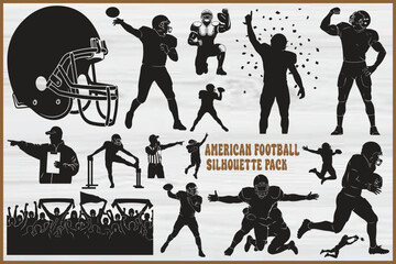 American football silhouette pack graphics