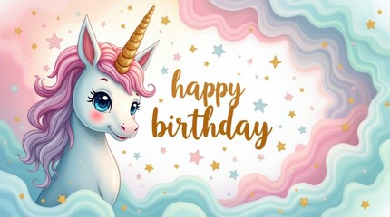 Magical unicorn birthday greeting
