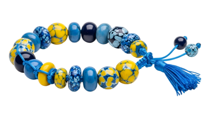 Colorful beaded bracelet with tassel