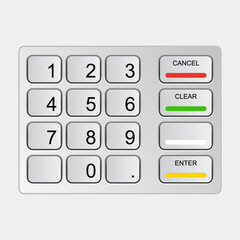 Automated Teller Machine keypad. ATM keyboard. Banking and Finance concept. Editable EPS 10 vector graphic illustration. © AZMANQ