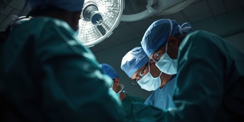 Surgeons performing a complex operation