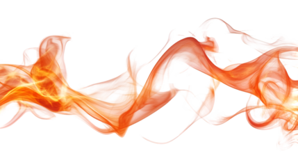Vibrant orange smoke swirling dynamically on black background
