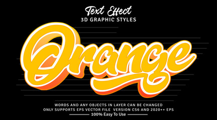 Orange 3d gradient text style effect