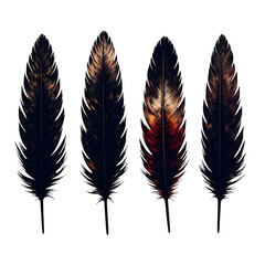 Four blurry isolated images on transparent background