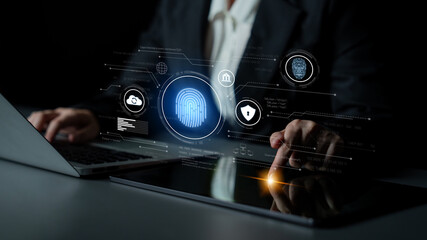 Biometric identity system using fingerprint and facial recognition to secure cloud access, protect sensitive data, and authenticate users in digital platforms Latch