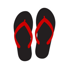 Flip flops summer slippers beach sandals isolated on a white background. Editable EPS 10 vector graphic ideal for poster, postcard, print and apparels. © AZMANQ