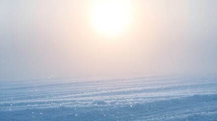 Serene ocean waves gently rolling under a hazy sunrise