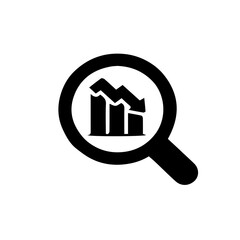 Magnifying Glass Over Downward Trend