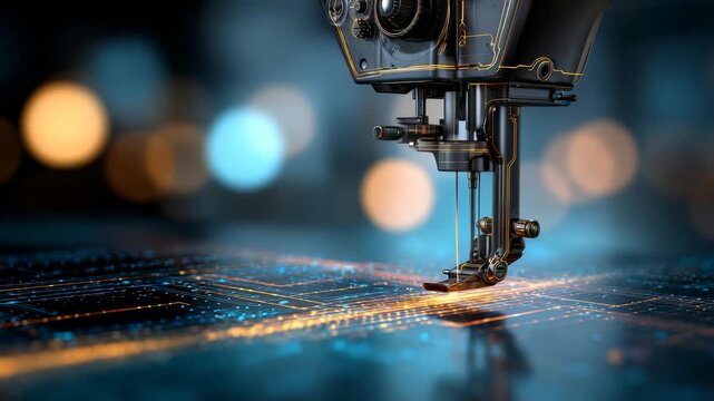 A state of the art robotic arm works on intricate microchip assembly, highlighting innovation in electronics manufacturing. The scene emphasizes automation, precision, and the future of smart industry