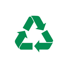 Obraz premium Green universal recycling symbol with three arrows.