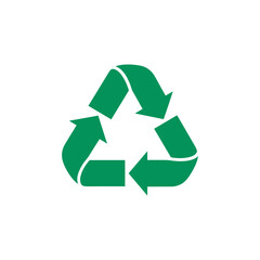 Obraz premium Green universal recycling symbol with three chasing arrows.