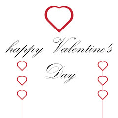 Valentine day card with hearts on a romantic pink background