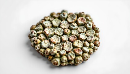 A collection of cactus cuttings arranged in a circular pattern on a white background