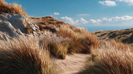Coastal Dune Landscape, Beach Grass, Sea, Tranquility - nature travel
