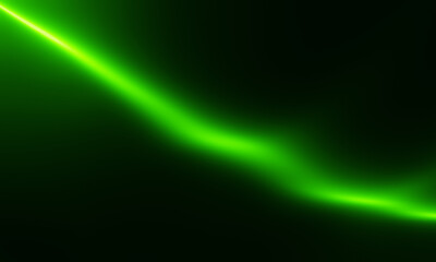 Abstract green lights on black background