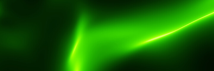 Abstract green lights on black background