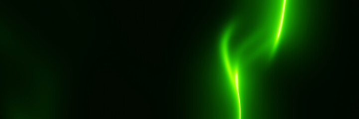 Abstract green lights on black background