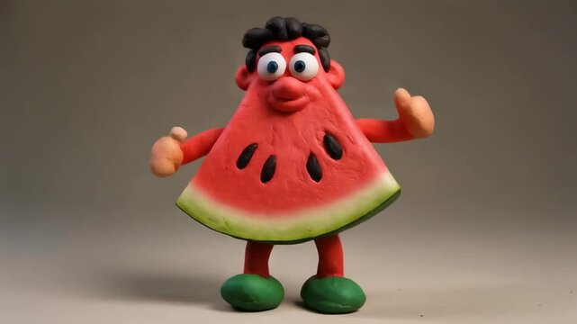 Clay Watermelon Slice Character Rocking Side to Side for Summer Fruit Loops