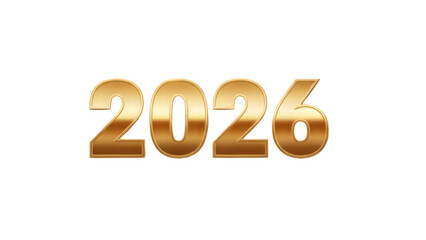 Golden 2026 isolated on transparent background
