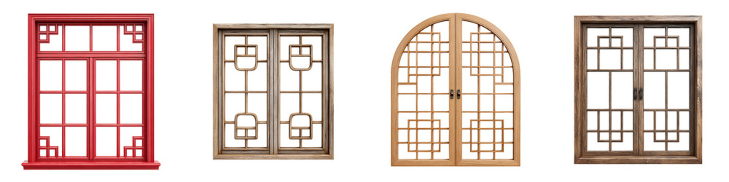 Asian Style Window Frames Collection