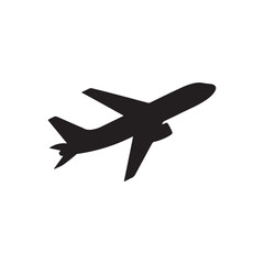 Plane silhouette icon vector flat design