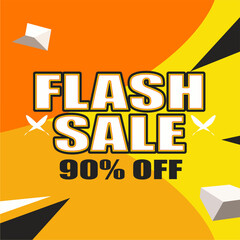 Special Offer Flash Sale  Percent Off. Dynamic promotional poster with abstract shapes and vibrant colors. Shopping clearance label