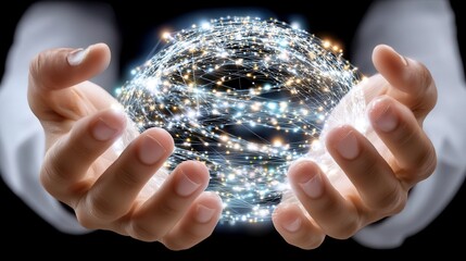 Global Network Hands, Data Connection, Tech Sphere