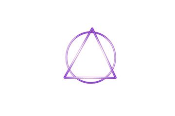 Overlapping Neon Purple Triangle and Circle Abstract Design