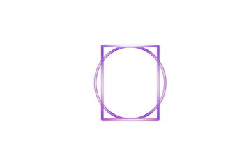 Overlapping Neon Purple Square and Circle Abstract Illustration