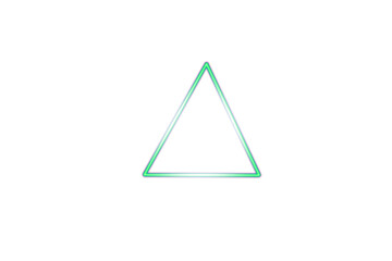 Minimalist Green Neon Triangle Glow on Gray Background