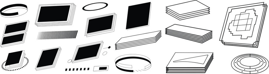 geometric solid shapes with cube square ellipse and rectangle variations for 3d modeling projects
