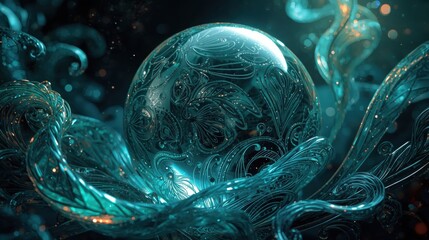 Frozen bubble in swirling water