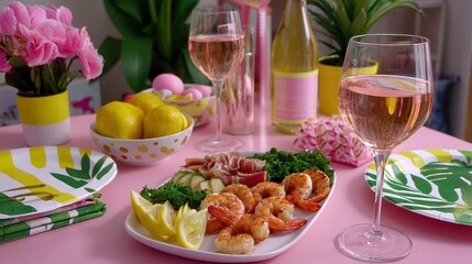 Ros&eacute; Wine, Shrimp Appetizers: Summer Party Food & Drinks