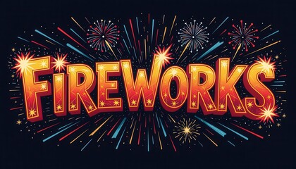 Vibrant Fireworks Display with Colorful Explosions and Sparks