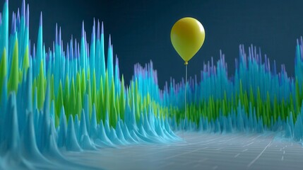 Data Visualization Balloon, Financial Chart, Market Trends
