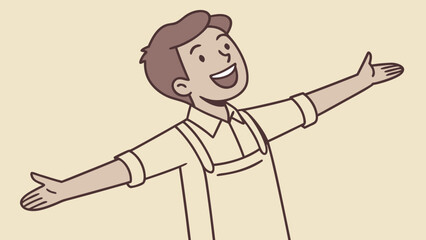 Funny cartoon vector illustration of a man smiling