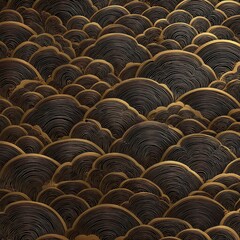 Obraz premium Elegant Gold Waves Pattern on Dark Background for Artistic Design