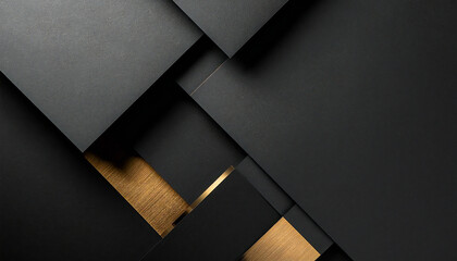 ブラックとゴールドが交差する高級感ある抽象背景。